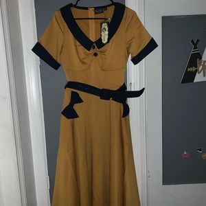 NWT voodoo vixen retro mustard dress